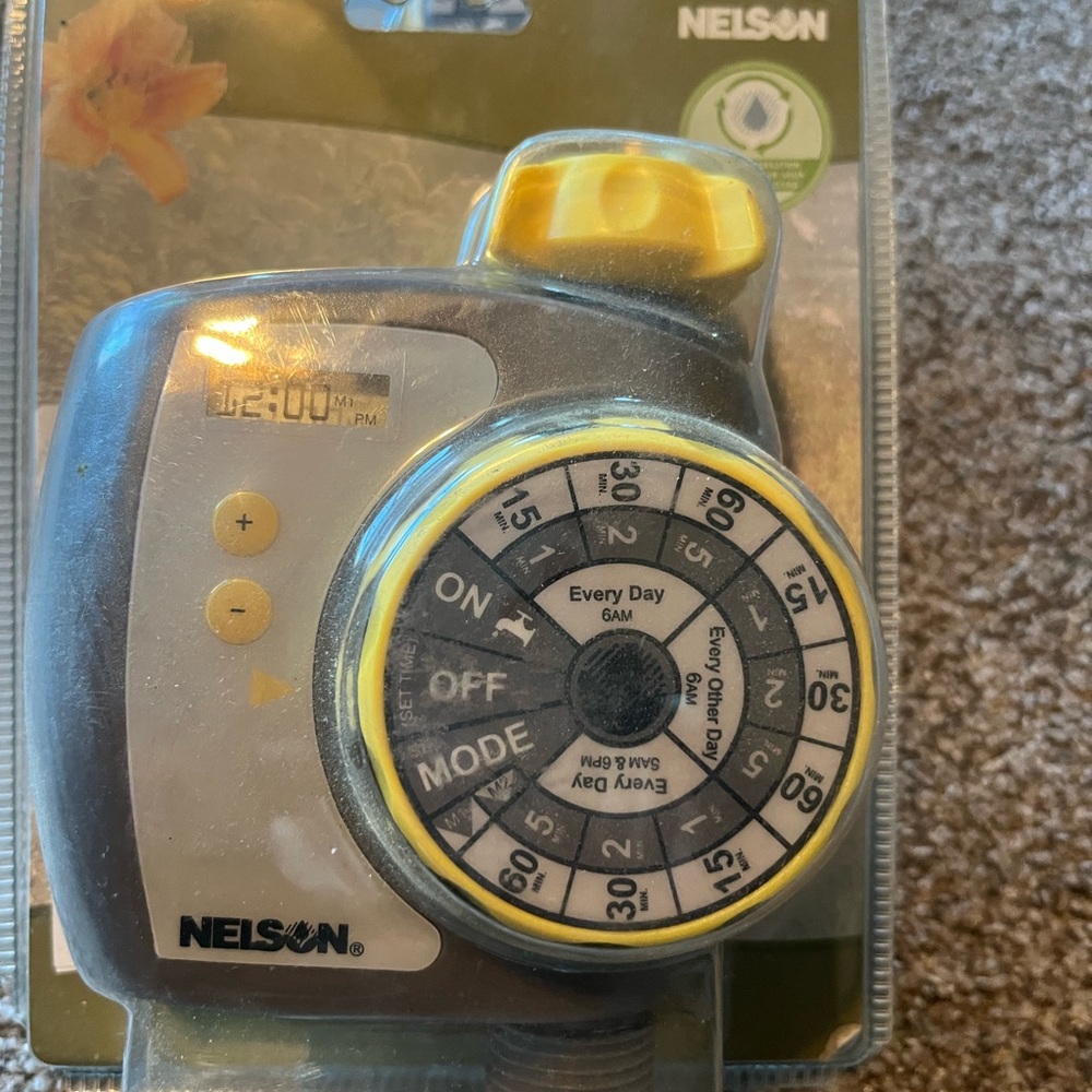 Nelson Water Timer with 18 preset watering selections. Perfect for garden & yard